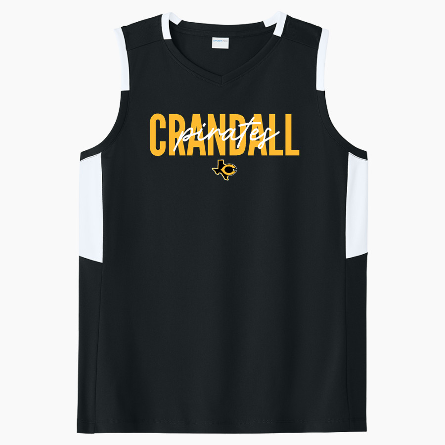 CRANDALL HIGH SCHOOL PIRATES Sport-Tek Women's Club Sleeveless V-Neck
