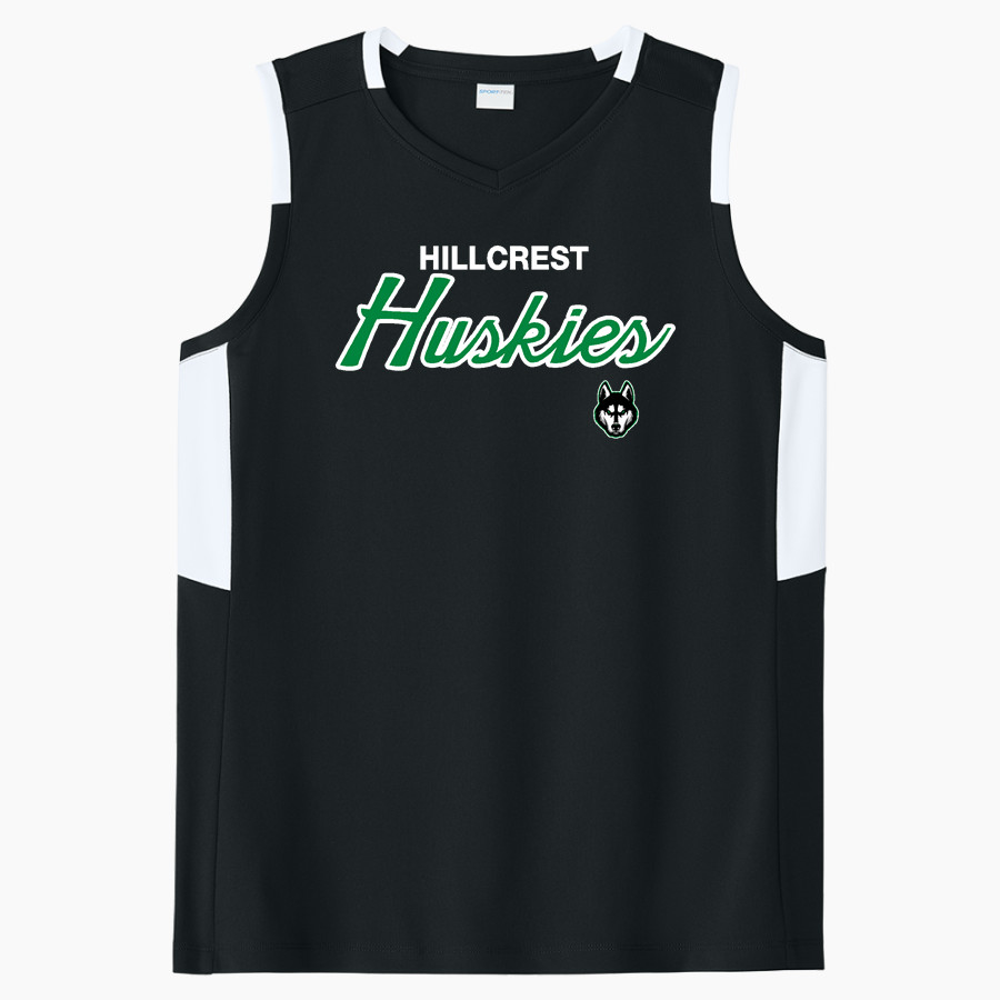 HILLCREST HIGH SCHOOL HUSKIES Sport-Tek Women's Club Sleeveless V-Neck