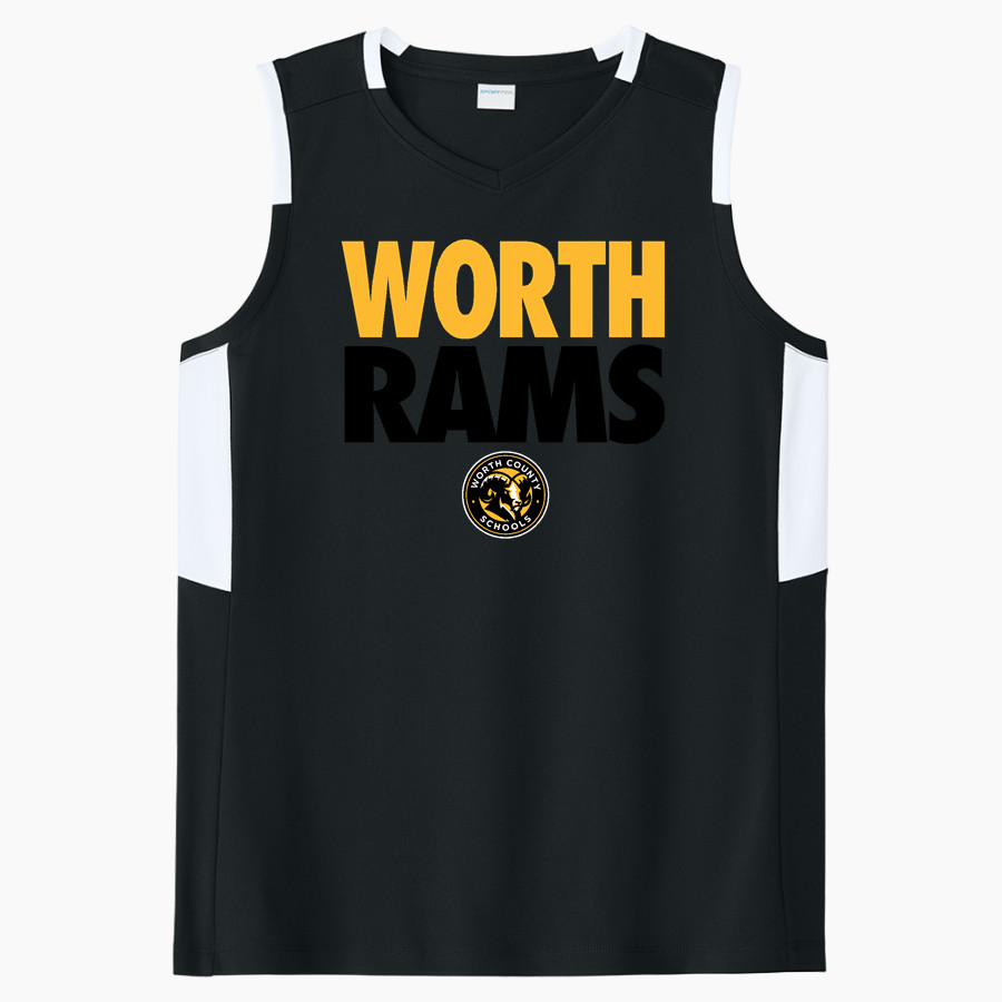 Worth Rams Sport-Tek Women's Club Sleeveless V-Neck