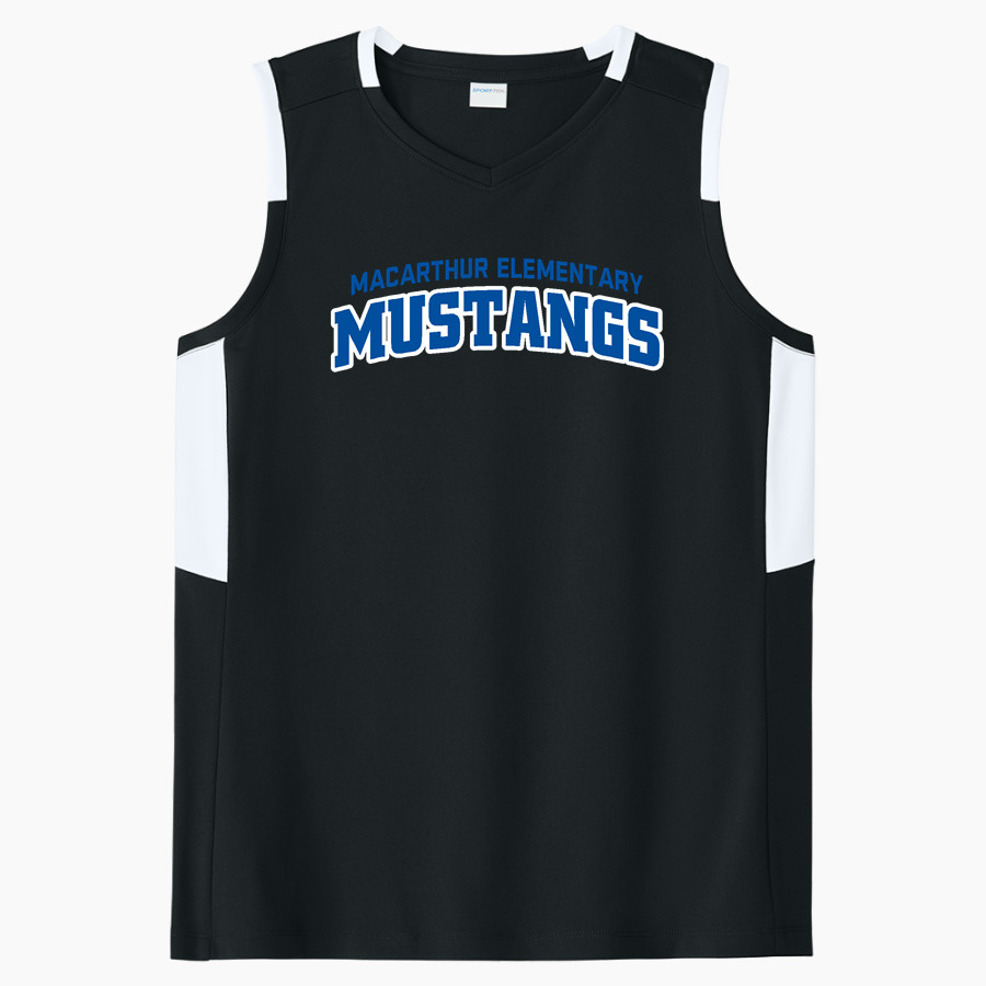 MacArthur Elementary Mustangs Sport-Tek Women's Club Sleeveless V-Neck