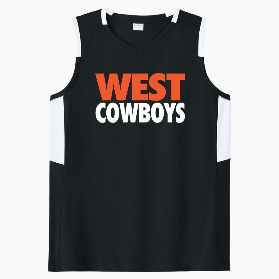 WEST HIGH SCHOOL COWBOYS Sport-Tek Women's Club Sleeveless V-Neck