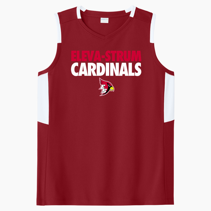 Eleva-Strum Cardinals <span class="pdp-name-mascot">Eleva-Strum Cardinals</span> Sport-Tek Women's Club Sleeveless V-Neck