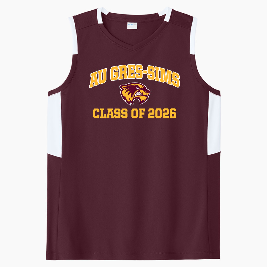 Au Gres-Sims HIGH SCHOOL WOLVERINES <span class="pdp-name-mascot">AU GRES - SIMS WOLVERINES</span> Sport-Tek Women's Club Sleeveless V-Neck