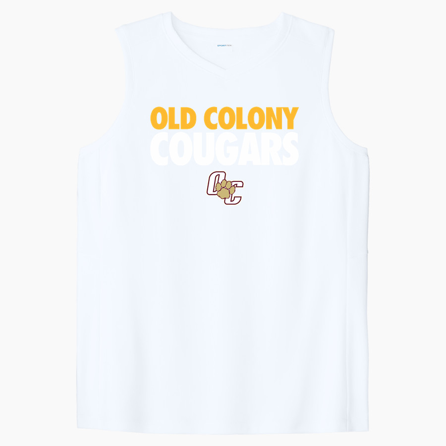 OLD COLONY REF VO TECH HIGH Cougars Sport-Tek Women's Club Sleeveless V-Neck
