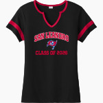 SAN LEANDRO HIGH SCHOOL PIRATES Sport-Tek Women's Halftime Notch-Neck Short-Sleeve T-Shirt Front Thumbnail