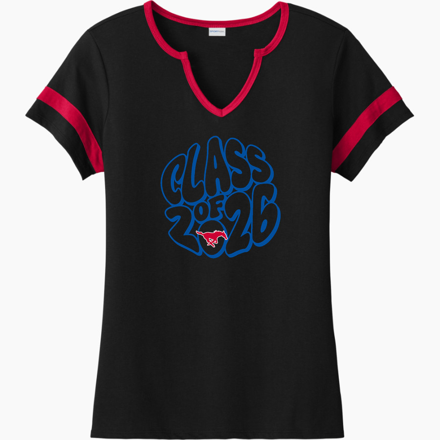 ARKOMA HIGH SCHOOL MUSTANGS <span class="pdp-name-mascot">ARKOMA MUSTANGS</span> Sport-Tek Women's Halftime Notch-Neck Short-Sleeve T-Shirt