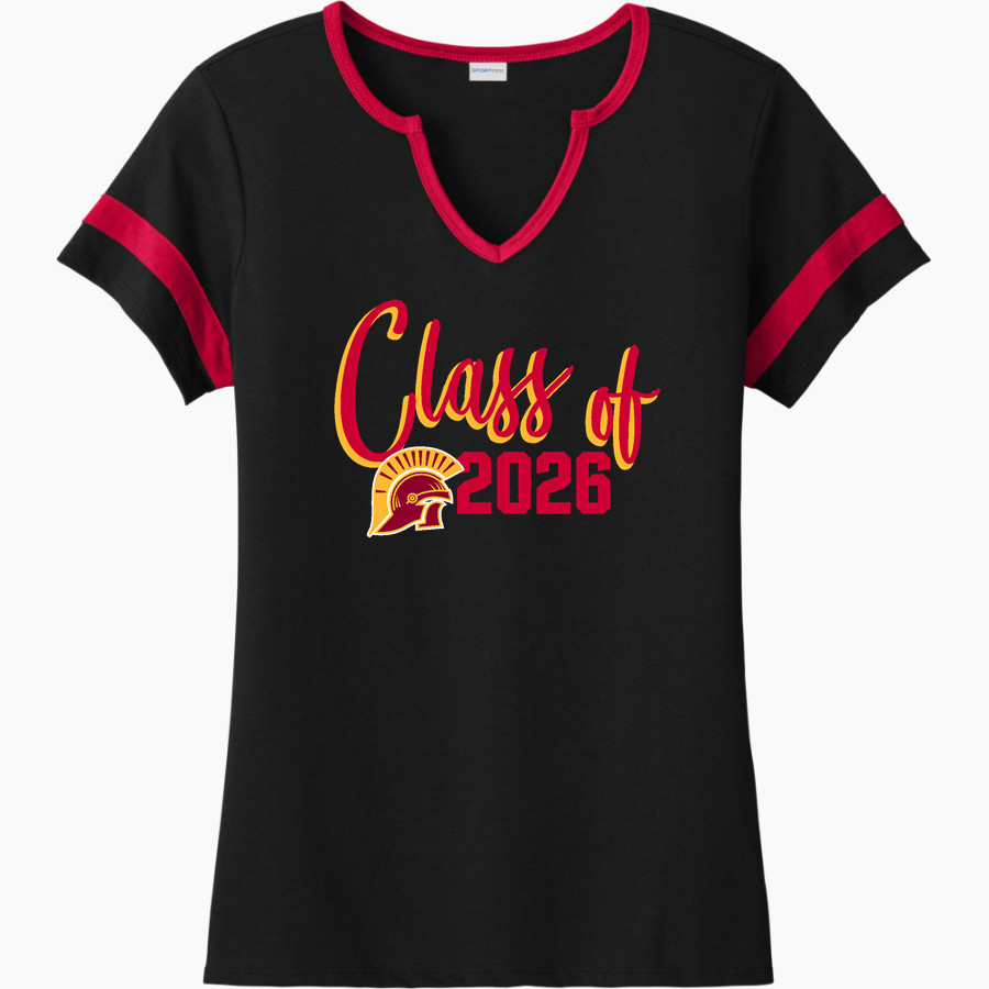 HILLCREST HIGH SCHOOL TROJANS <span class="pdp-name-mascot">Hillcrest High School TROJANS</span> Sport-Tek Women's Halftime Notch-Neck Short-Sleeve T-Shirt