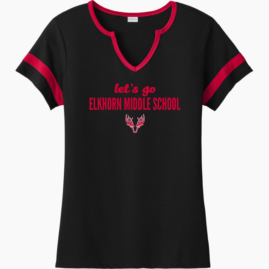 Elkhorn Middle School Antlers <span class="pdp-name-mascot">Elkhorn Antlers</span> Sport-Tek Women's Halftime Notch-Neck Short-Sleeve T-Shirt