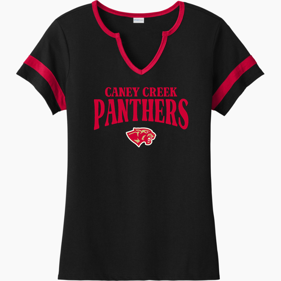CANEY CREEK HIGH SCHOOL PANTHERS Sport-Tek Women's Halftime Notch-Neck Short-Sleeve T-Shirt