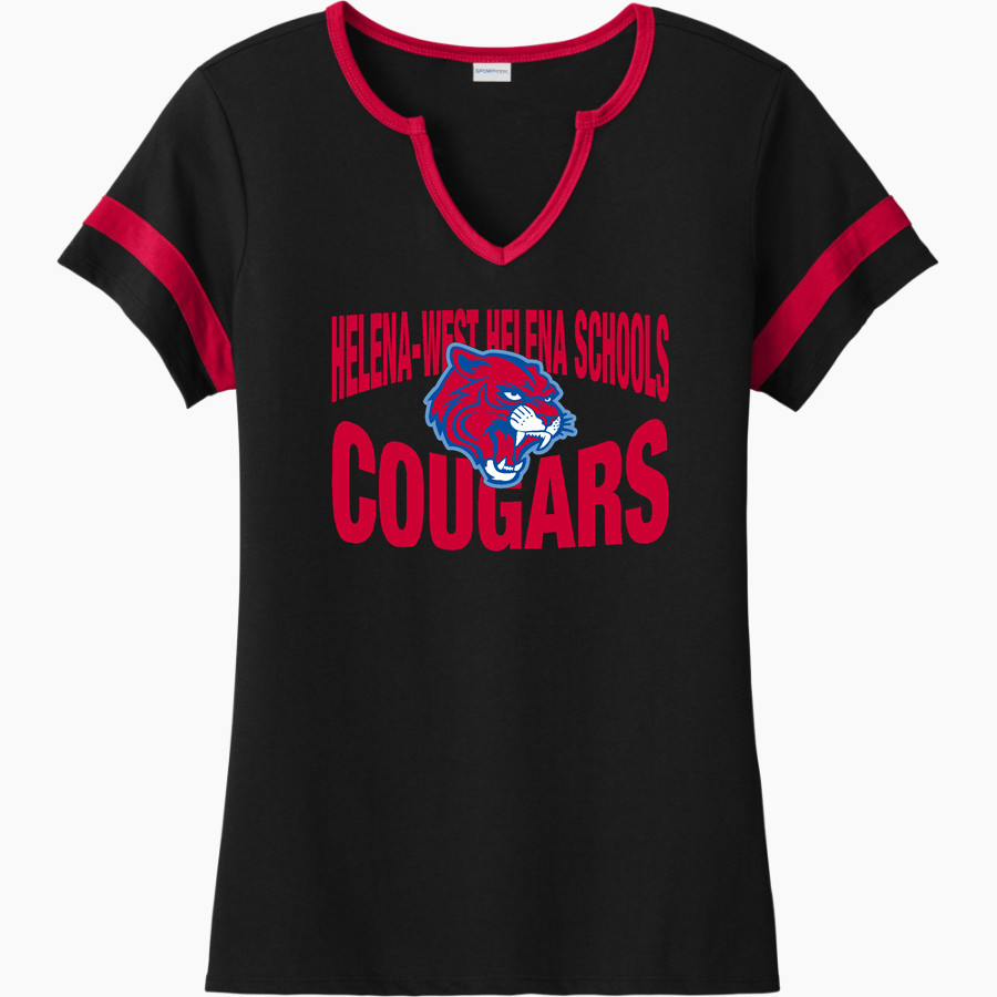 WEST HELENA CENTRAL HIGH SCHOOL COUGARS Sport-Tek Women's Halftime Notch-Neck Short-Sleeve T-Shirt