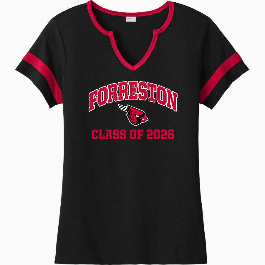 FORRESTON HIGH SCHOOL CARDINALS <span class="pdp-name-mascot">FORRESTON CARDINALS</span> Sport-Tek Women's Halftime Notch-Neck Short-Sleeve T-Shirt