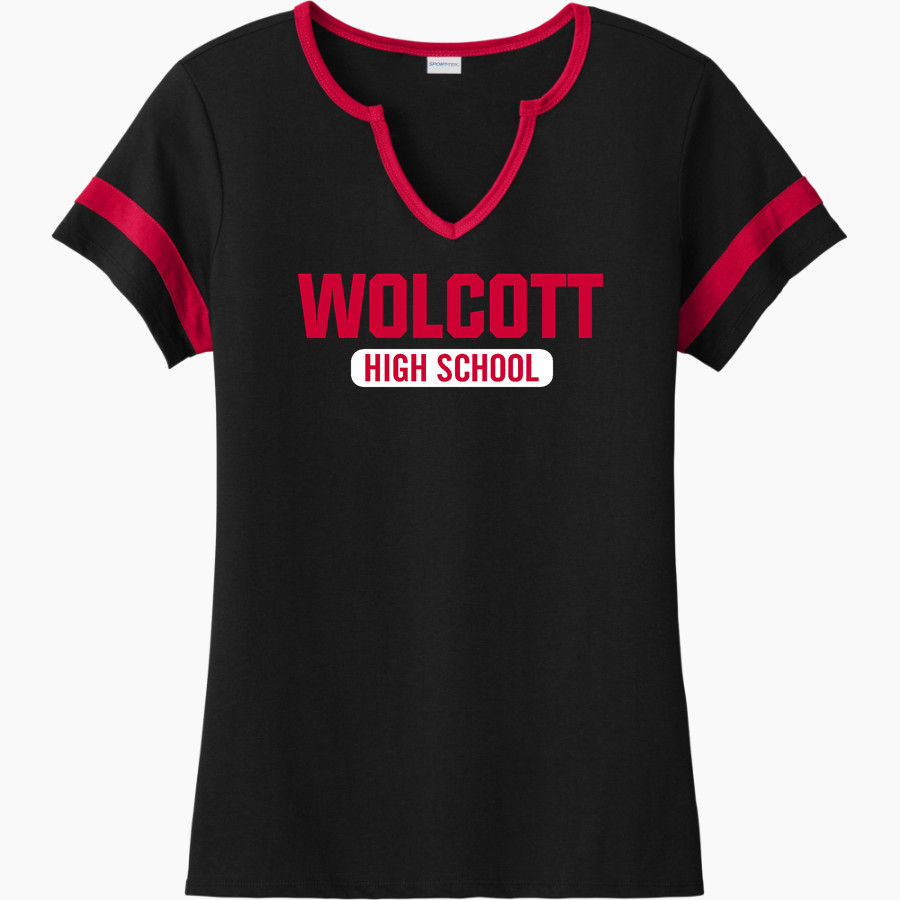 Wolcott Eagles <span class="pdp-name-mascot">Wolcott High School Eagles</span> Sport-Tek Women's Halftime Notch-Neck Short-Sleeve T-Shirt