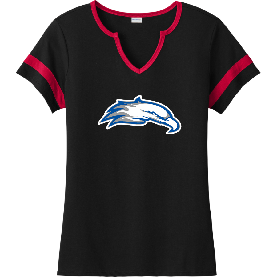 REDWOOD CHRISTIAN HIGH SCHOOL EAGLES <span class="pdp-name-mascot">REDWOOD CHRISTIAN EAGLES</span> Sport-Tek Women's Halftime Notch-Neck Short-Sleeve T-Shirt