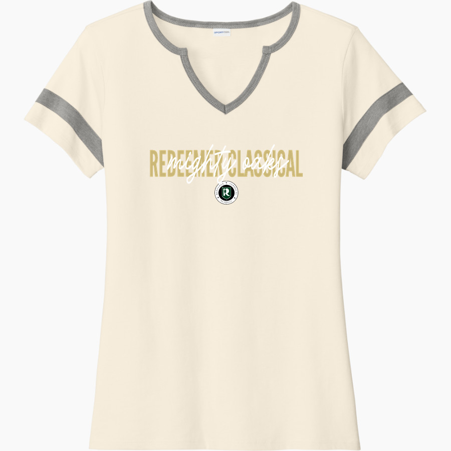 Redeemer Classical Mighty Oaks <span class="pdp-name-mascot">Redeemer Classical Academy Mighty Oaks</span> Sport-Tek Women's Halftime Notch-Neck Short-Sleeve T-Shirt