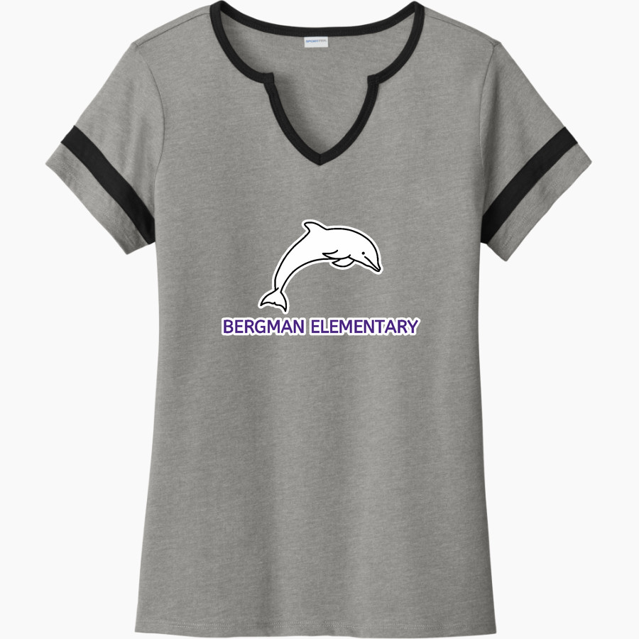 Bergman Dolphins <span class="pdp-name-mascot">Frank V. Bergman Elementary Dolphins</span> Sport-Tek Women's Halftime Notch-Neck Short-Sleeve T-Shirt