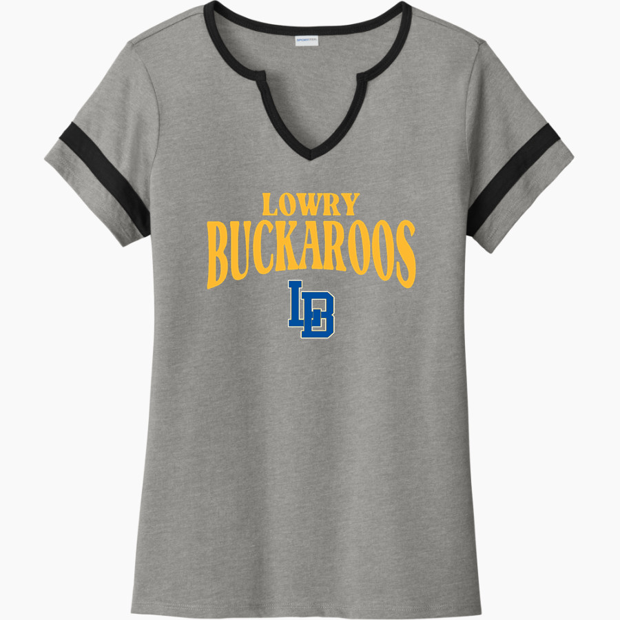 LOWRY HIGH SCHOOL BUCKAROOS Sport-Tek Women's Halftime Notch-Neck Short-Sleeve T-Shirt