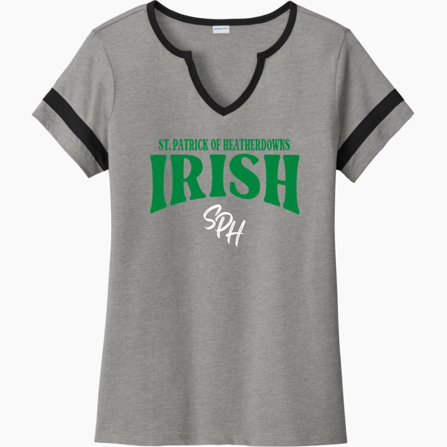 St. Patrick of Heatherdowns Irish <span class="pdp-name-mascot">St. Patrick of Heatherdowns Irish</span> Sport-Tek Women's Halftime Notch-Neck Short-Sleeve T-Shirt
