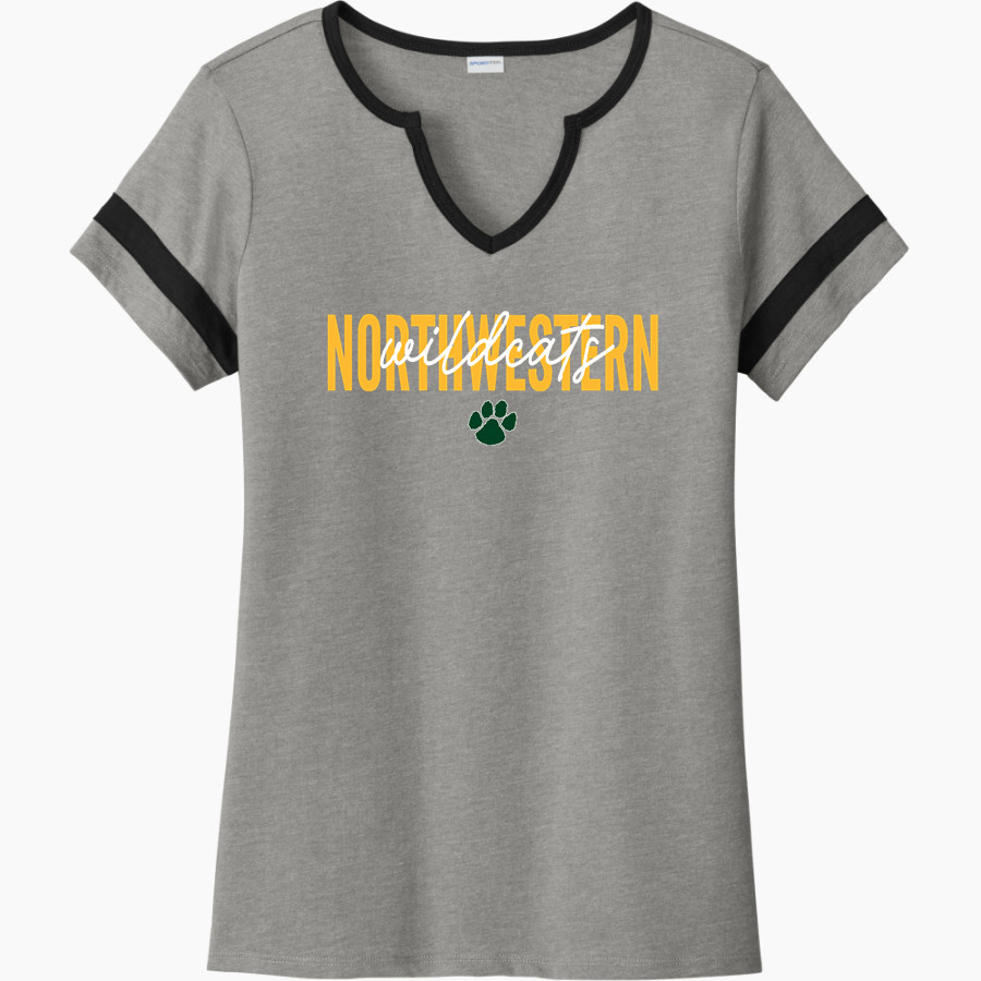 Northwestern Wildcats <span class="pdp-name-mascot">Northwestern High School Wildcats</span> Sport-Tek Women's Halftime Notch-Neck Short-Sleeve T-Shirt