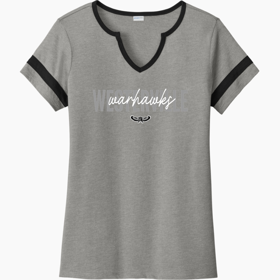 WESTERVILLE CENTRAL WARHAWKS <span class="pdp-name-mascot">WESTERVILLE WARHAWKS</span> Sport-Tek Women's Halftime Notch-Neck Short-Sleeve T-Shirt
