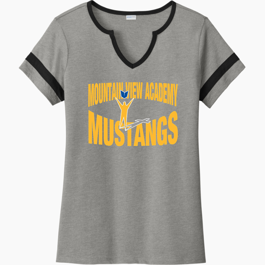 Mountain View Academy Mustangs <span class="pdp-name-mascot">Mountain View Academy Mustangs</span> Sport-Tek Women's Halftime Notch-Neck Short-Sleeve T-Shirt