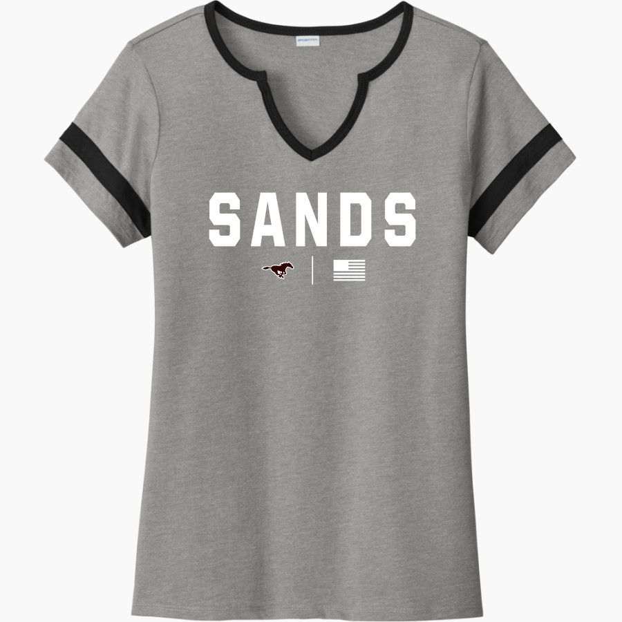 SANDS HIGH SCHOOL MUSTANGS <span class="pdp-name-mascot">SANDS MUSTANGS</span> Sport-Tek Women's Halftime Notch-Neck Short-Sleeve T-Shirt