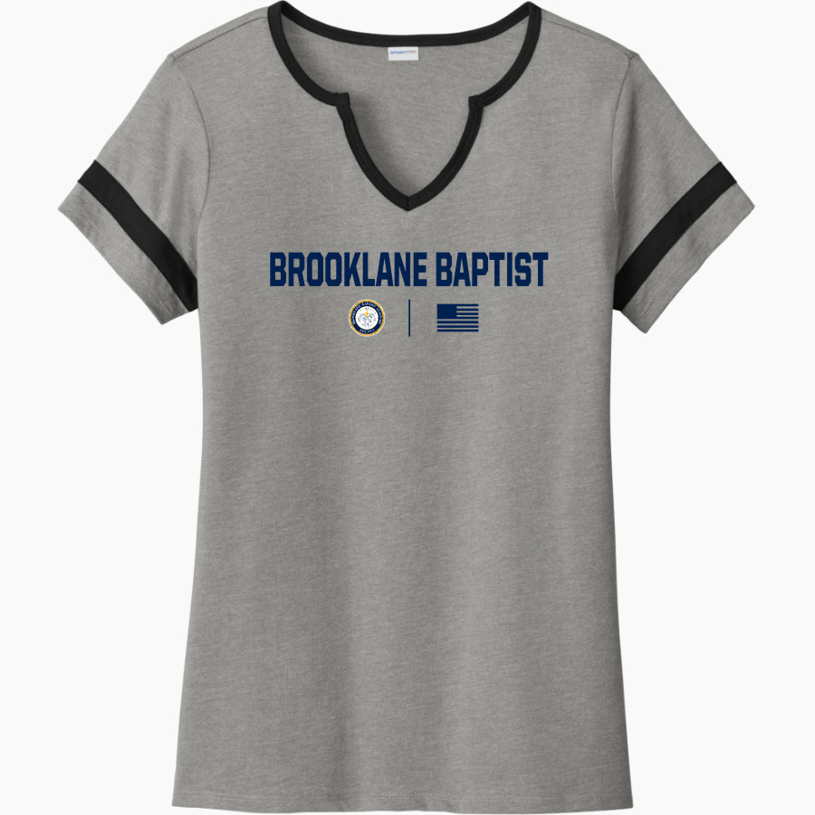Brooklane Baptist Eagles Sport-Tek Women's Halftime Notch-Neck Short-Sleeve T-Shirt