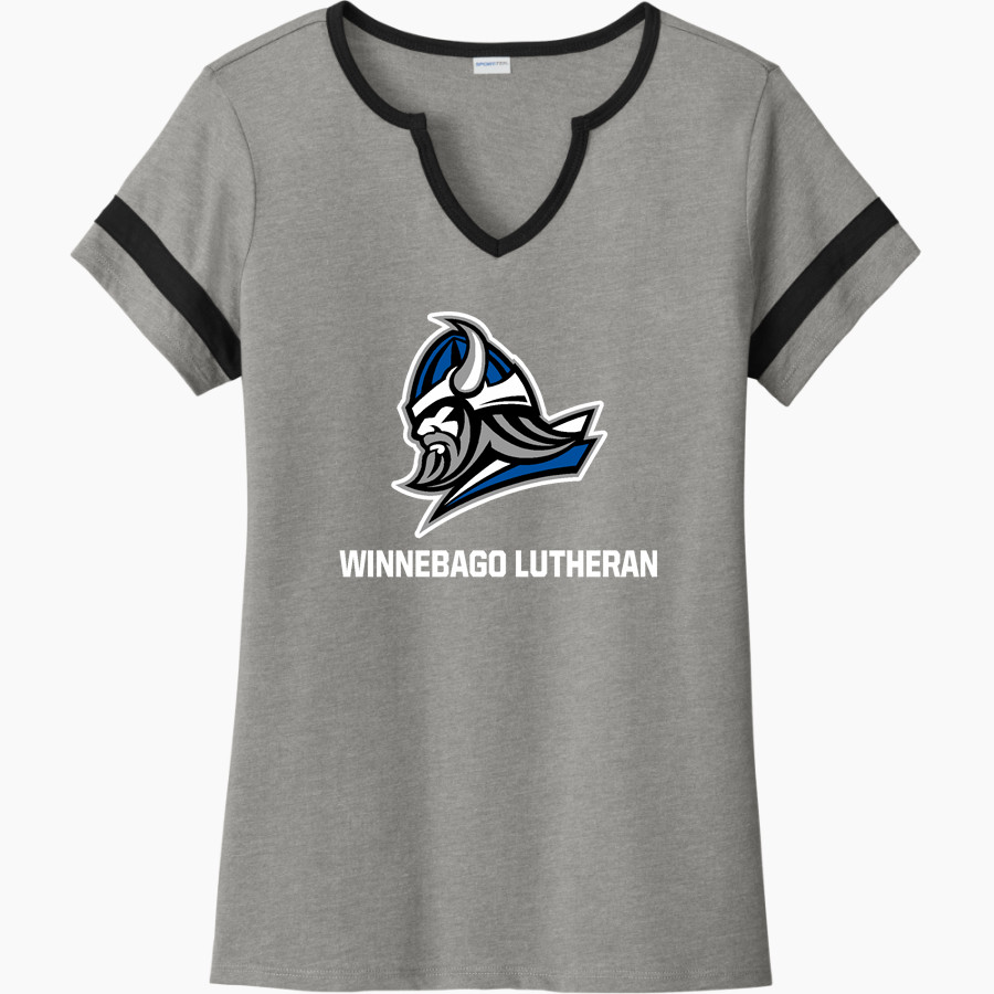 Winnebago Lutheran Vikings Online Store <span class="pdp-name-mascot">Winnebago Lutheran Academy Vikings</span> Sport-Tek Women's Halftime Notch-Neck Short-Sleeve T-Shirt