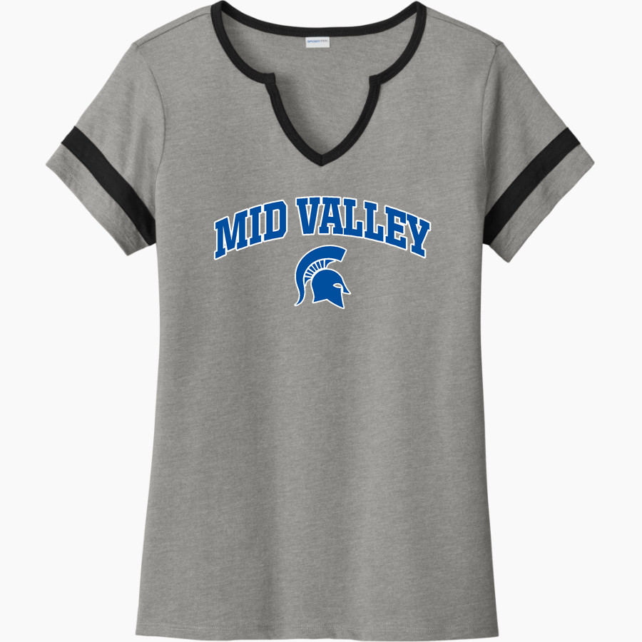 MID VALLEY HIGH SCHOOL SPARTANS <span class="pdp-name-mascot">MID VALLEY SPARTANS</span> Sport-Tek Women's Halftime Notch-Neck Short-Sleeve T-Shirt