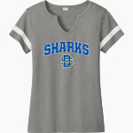 Divine Savior Academy Sharks Sport-Tek Women's Halftime Notch-Neck Short-Sleeve T-Shirt Front Thumbnail