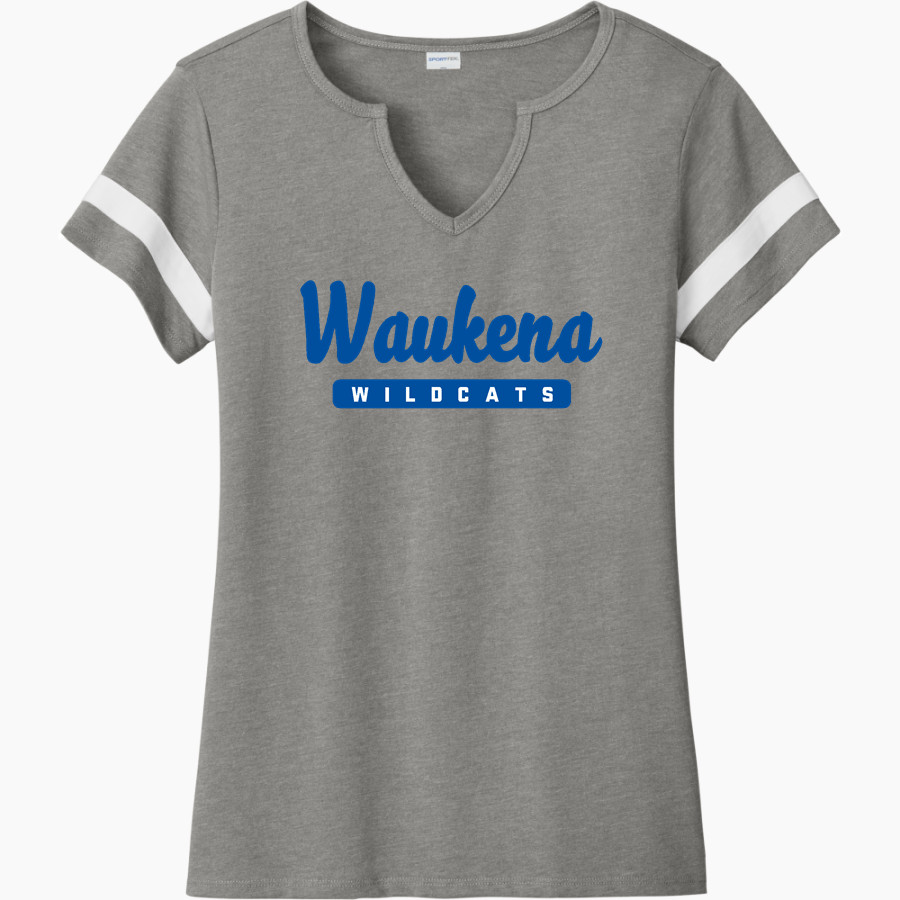 Waukena Wildcats <span class="pdp-name-mascot">Waukena Joint Union Elementary Wildcats</span> Sport-Tek Women's Halftime Notch-Neck Short-Sleeve T-Shirt