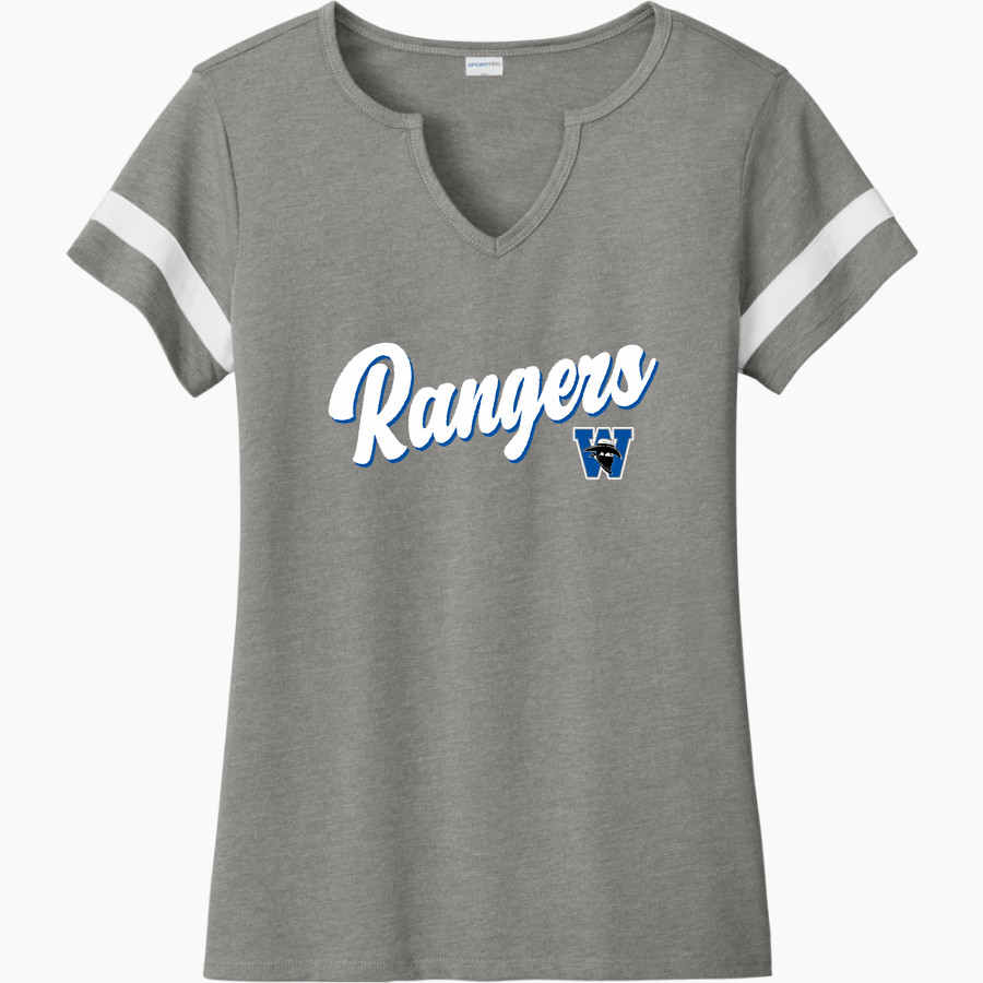 Wallace Middle School Rangers Online Store Sport-Tek Women's Halftime Notch-Neck Short-Sleeve T-Shirt