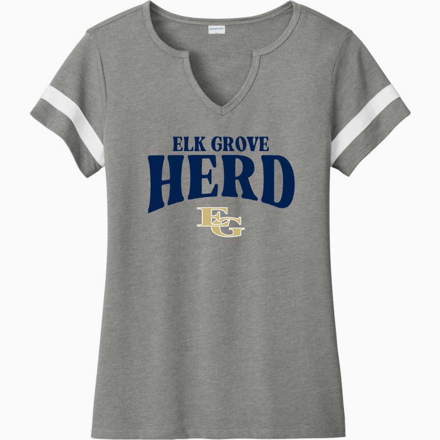 Elk Grove High School Thundering Herd Store <span class="pdp-name-mascot">Elk Grove Thundering Herd</span> Sport-Tek Women's Halftime Notch-Neck Short-Sleeve T-Shirt