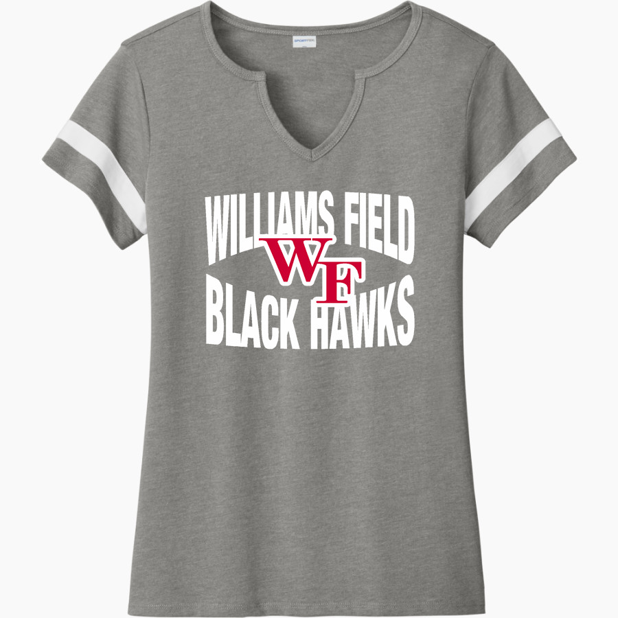 Williams Field Black Hawks <span class="pdp-name-mascot">Williams Field Black Hawks</span> Sport-Tek Women's Halftime Notch-Neck Short-Sleeve T-Shirt