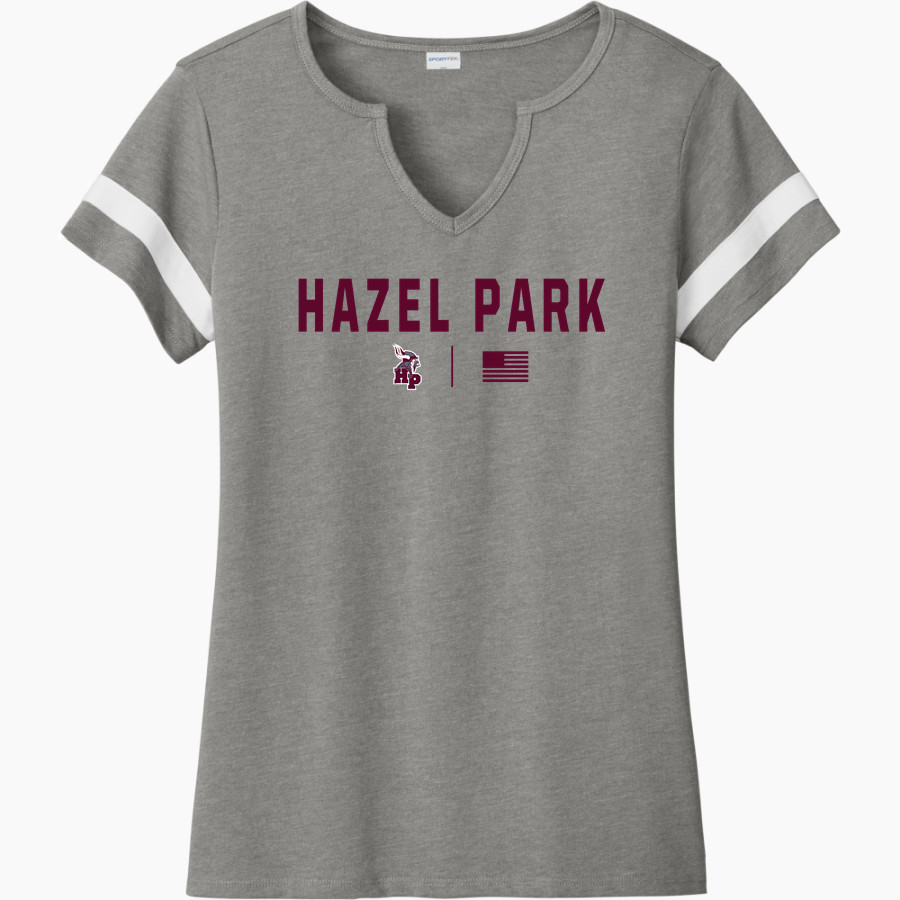 HAZEL PARK HIGH SCHOOL VIKINGS Sport-Tek Women's Halftime Notch-Neck Short-Sleeve T-Shirt