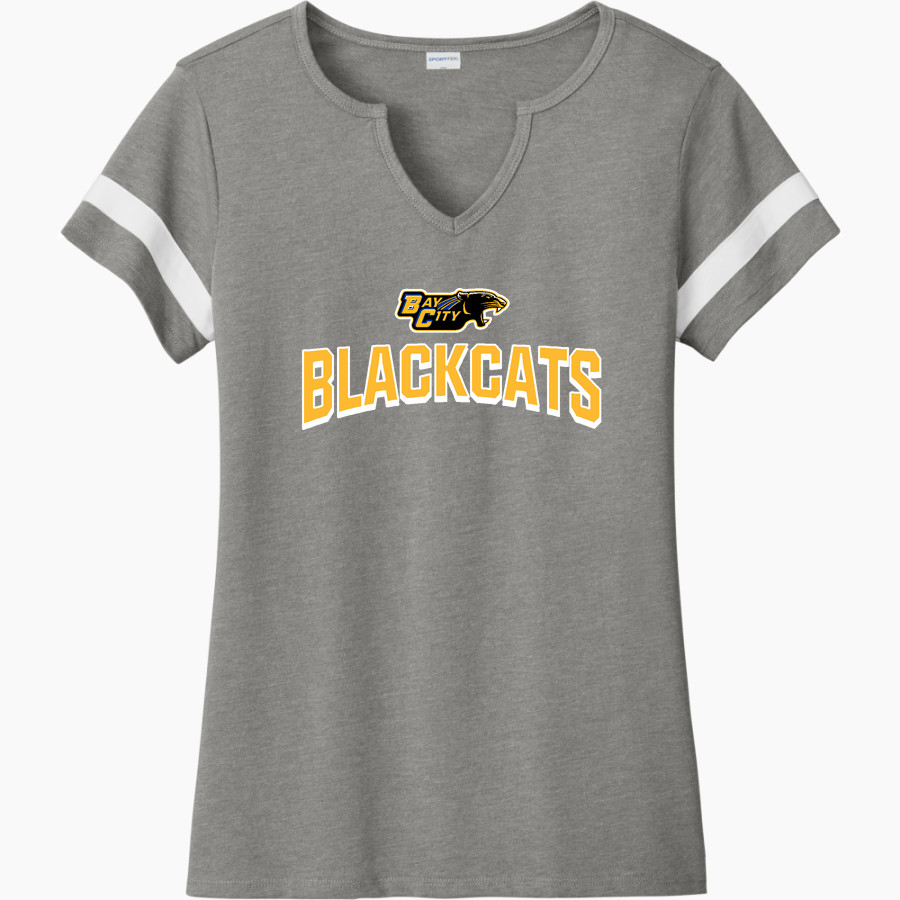 <span class="pdp-name-mascot">Bay City Blackcats</span> Sport-Tek Women's Halftime Notch-Neck Short-Sleeve T-Shirt