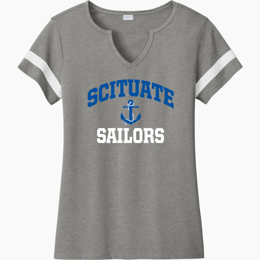 SCITUATE HIGH SCHOOL SAILORS Sport-Tek Women's Halftime Notch-Neck Short-Sleeve T-Shirt