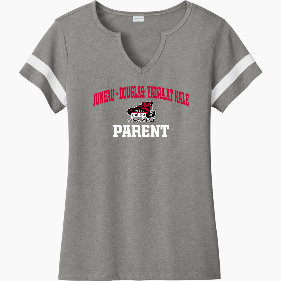 JUNEAU-DOUGLAS HIGH SCHOOL CRIMSON BEARS <span class="pdp-name-mascot">JUNEAU - DOUGLAS CRIMSON BEARS</span> Sport-Tek Women's Halftime Notch-Neck Short-Sleeve T-Shirt