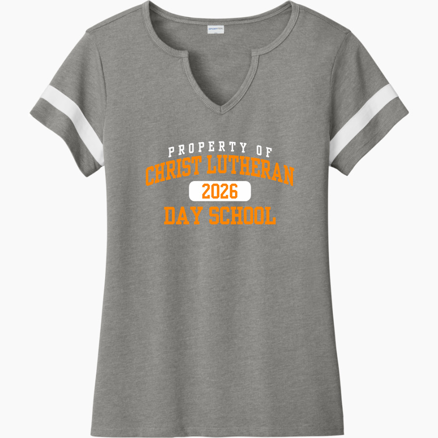 CHRIST LUTHERAN Cougars <span class="pdp-name-mascot">CHRIST LUTHERAN DAY SCHOOL Cougars</span> Sport-Tek Women's Halftime Notch-Neck Short-Sleeve T-Shirt