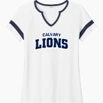 Calvary Lions Sport-Tek Women's Halftime Notch-Neck Short-Sleeve T-Shirt Front Thumbnail