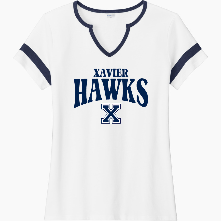 XAVIER HIGH SCHOOL HAWKS Sport-Tek Women's Halftime Notch-Neck Short-Sleeve T-Shirt