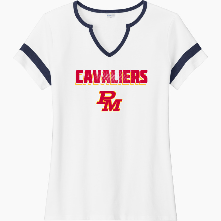 PURCELL MARIAN CAVALIERS official sideline store Sport-Tek Women's Halftime Notch-Neck Short-Sleeve T-Shirt