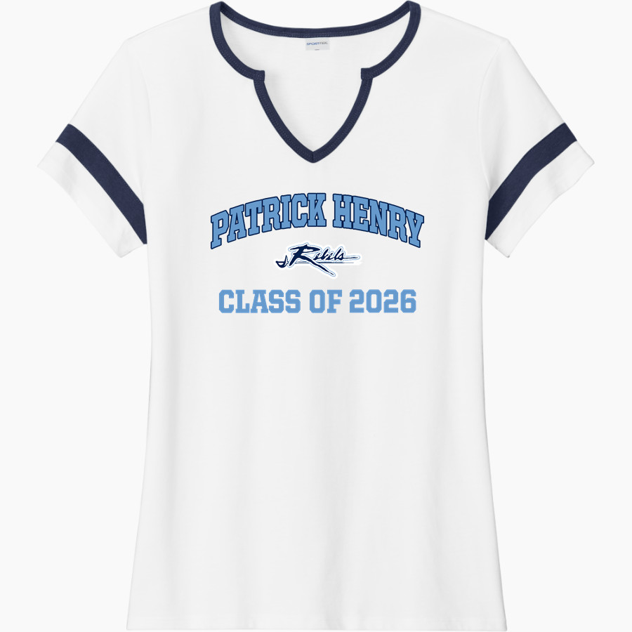 PATRICK HENRY HIGH SCHOOL REBELS <span class="pdp-name-mascot">PATRICK HENRY REBELS</span> Sport-Tek Women's Halftime Notch-Neck Short-Sleeve T-Shirt