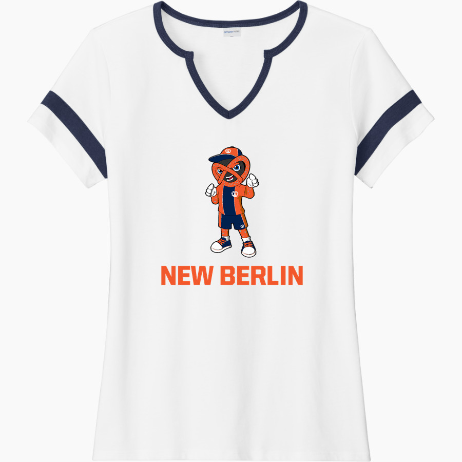 NEW BERLIN HIGH SCHOOL PRETZELS <span class="pdp-name-mascot">NEW BERLIN PRETZELS</span> Sport-Tek Women's Halftime Notch-Neck Short-Sleeve T-Shirt