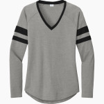 Heidelberg Student Princes <span class="pdp-name-mascot">Heidelberg Student Princes</span> Sport-Tek Women's Halftime Stripe Long-Sleeve V-Neck T-Shirt Front Thumbnail