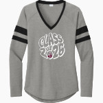 Renaissance Knights <span class="pdp-name-mascot">Renaissance Knights</span> Sport-Tek Women's Halftime Stripe Long-Sleeve V-Neck T-Shirt Front Thumbnail