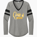 Sullivan Tigers <span class="pdp-name-mascot">Sullivan Tigers</span> Sport-Tek Women's Halftime Stripe Long-Sleeve V-Neck T-Shirt Front Thumbnail