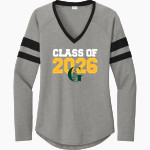 Green Acres Grizzlies <span class="pdp-name-mascot">Green Acres School Grizzlies</span> Sport-Tek Women's Halftime Stripe Long-Sleeve V-Neck T-Shirt Front Thumbnail