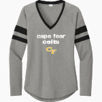 Cape Fear Colts <span class="pdp-name-mascot">Cape Fear Colts</span> Sport-Tek Women's Halftime Stripe Long-Sleeve V-Neck T-Shirt Front Thumbnail