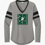 Binghamton University <span class="pdp-name-mascot">Binghamton Bearcats</span> Sport-Tek Women's Halftime Stripe Long-Sleeve V-Neck T-Shirt Front Thumbnail