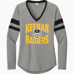 Keenan Raiders <span class="pdp-name-mascot">Keenan Raiders</span> Sport-Tek Women's Halftime Stripe Long-Sleeve V-Neck T-Shirt Front Thumbnail
